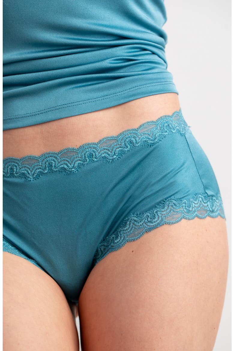 Soft Silk Lace Trim Silk Briefs, Alternate, color, STORM BLUE