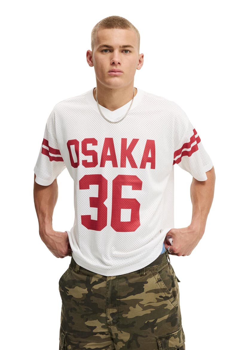 Men's Football Jersey, Main, color, Vintage White  Osaka