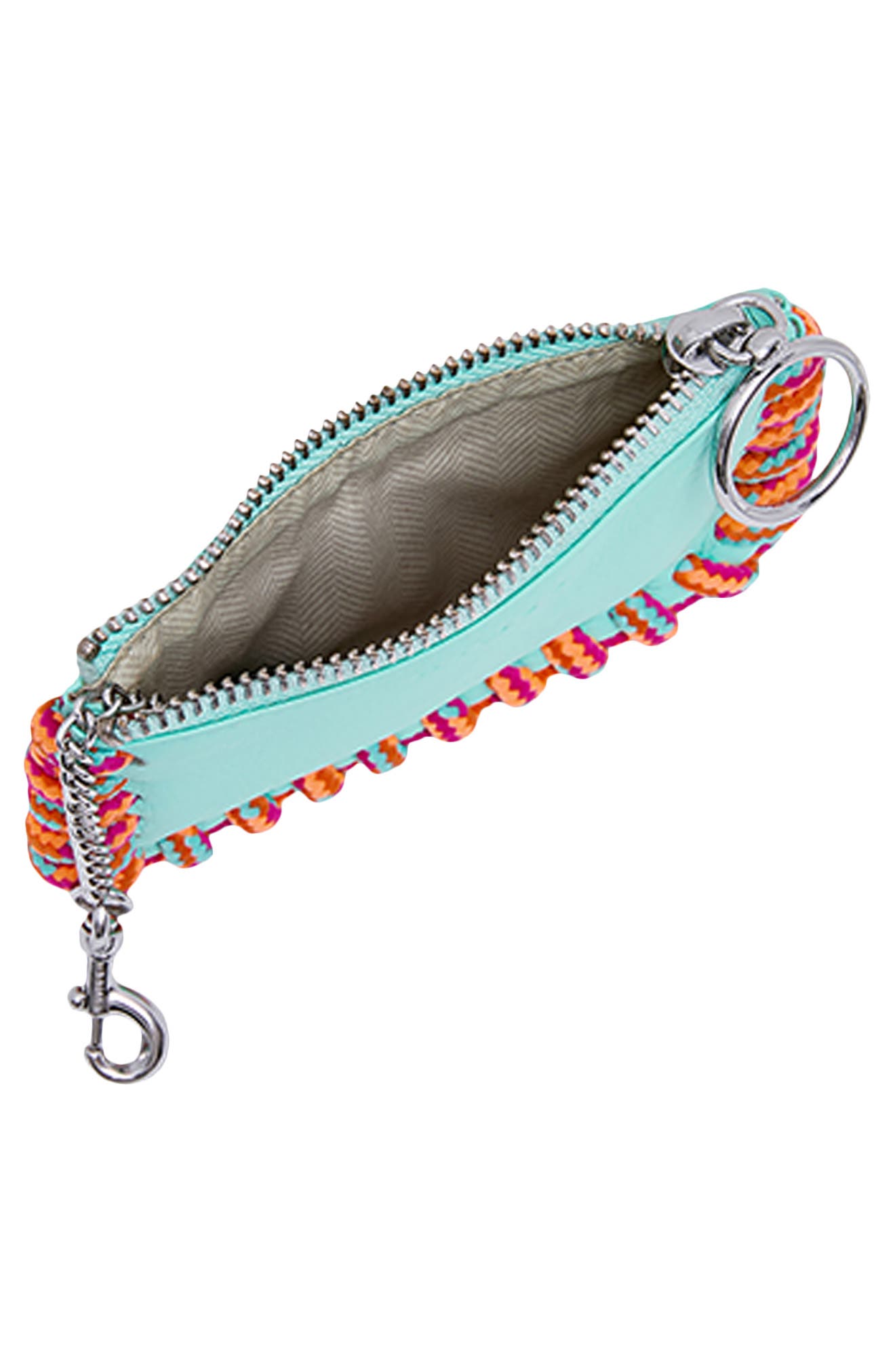 Cord Trim Zip Pouch, Alternate, color, JELLY MINT (PINK)