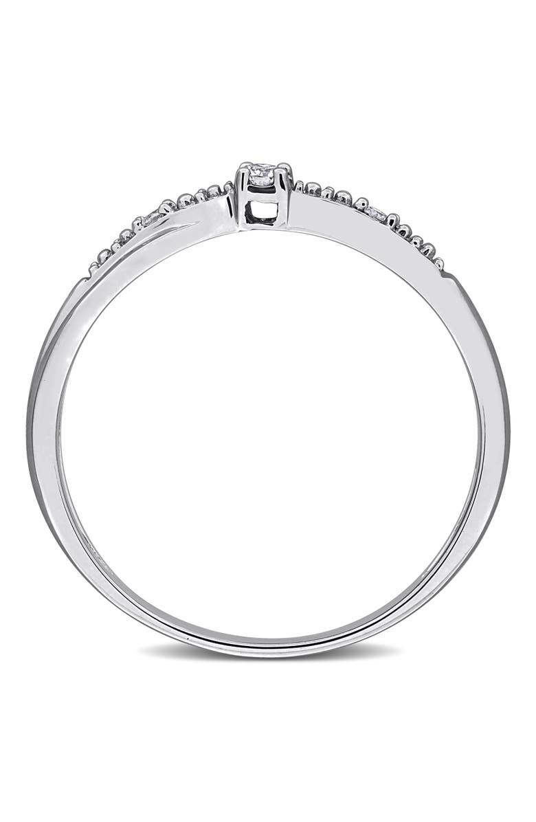 Julianna B. Diamond Beaded Crossover Engagement Ring 10k, Alternate, color, 10K White Gold