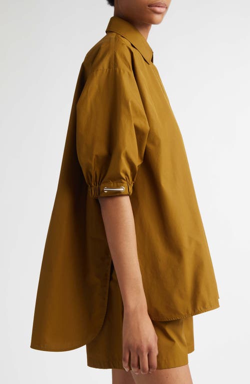 Max Mara Teano Cotton Poplin Shirt In Olive Green