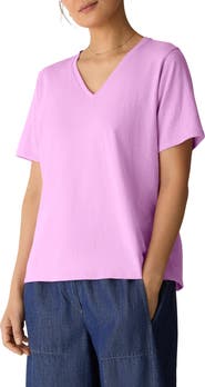Eileen Fisher Easy V-Neck Organic Cotton T-Shirt