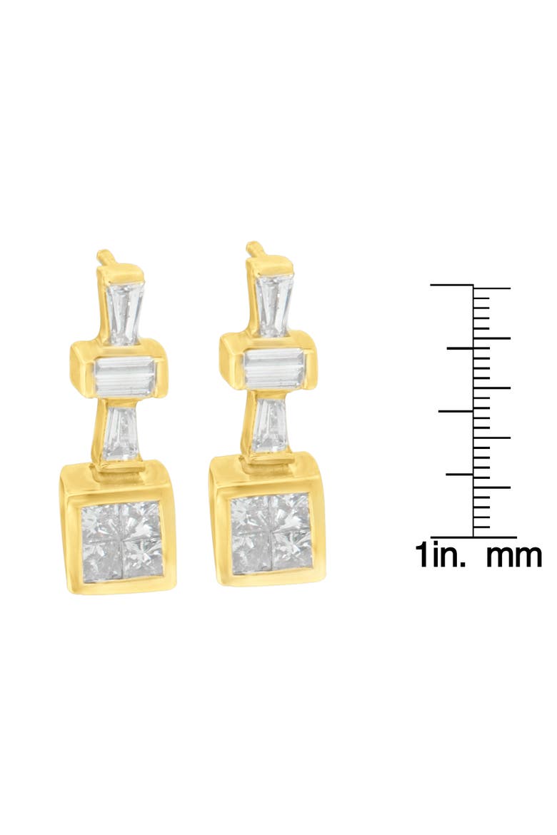 14K Yellow Gold 1 1/3 cttw Diamond Hoop Earrings, Alternate, color, Yellow