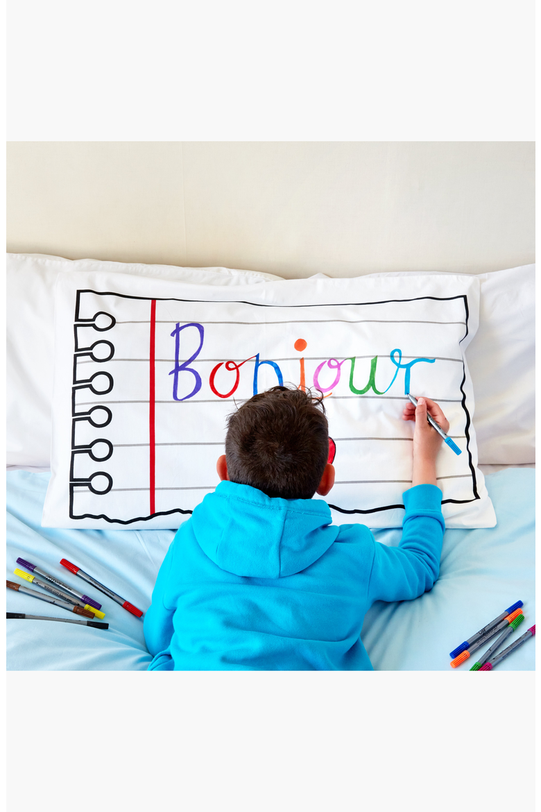 Color-Your-Own Pillowcase Doodle Notebook, Alternate, color, White