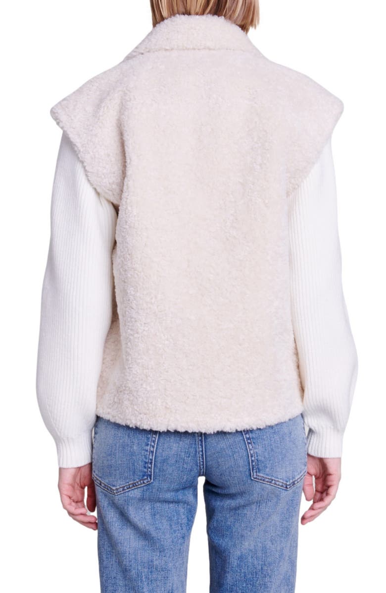 maje Belere Mixed Media Faux Fur Jacket, Alternate, color,