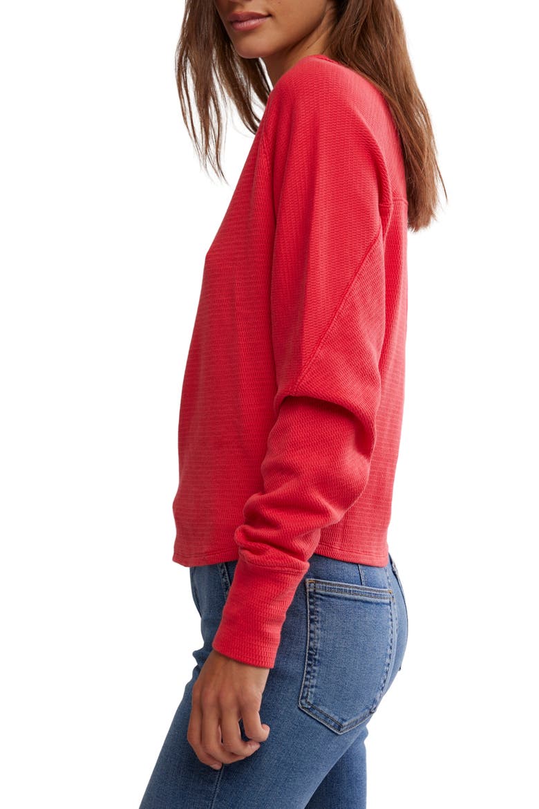 Jess One-Shoulder Thermal Top, Alternate, color, SALSA