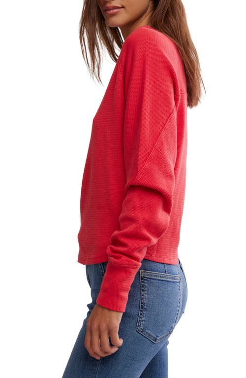 Free People Jess One-shoulder Thermal Top In Red