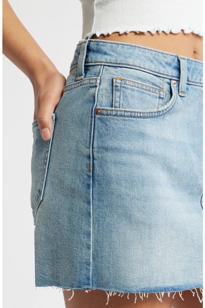 Mid Rise Denim Miniskirt, Alternate, color, BRADLEY LT BLUE WASH