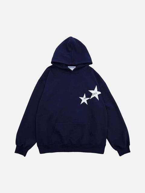 Star Color Contrast Hoodie