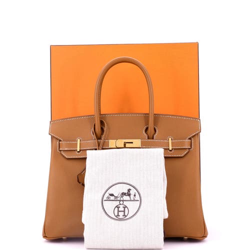 Pre-owned Hermes Hermes Birkin Handbag Brown Epsom With Gold Hardware 30 In Brown