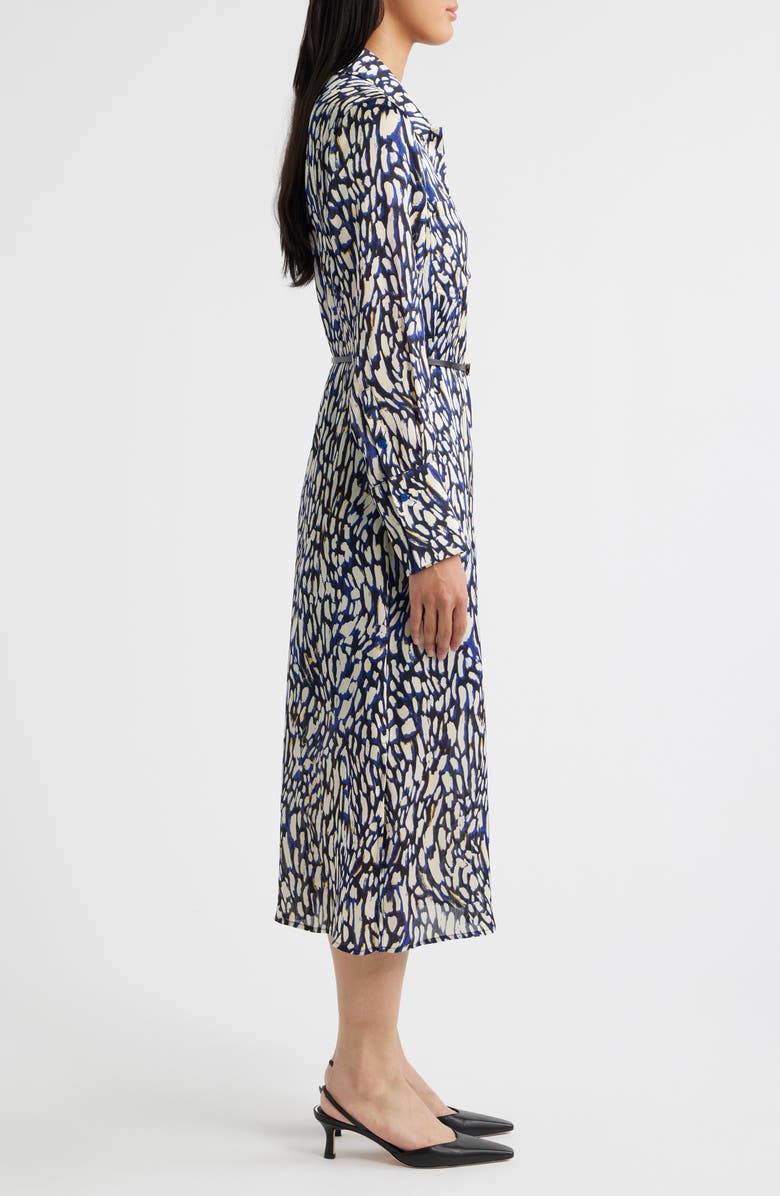 Sam Edelman Print Long Sleeve Shirtdress, Alternate, color, Blue/ Black