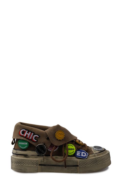 Zigi Distressed Platform Sneaker In Tan Suede