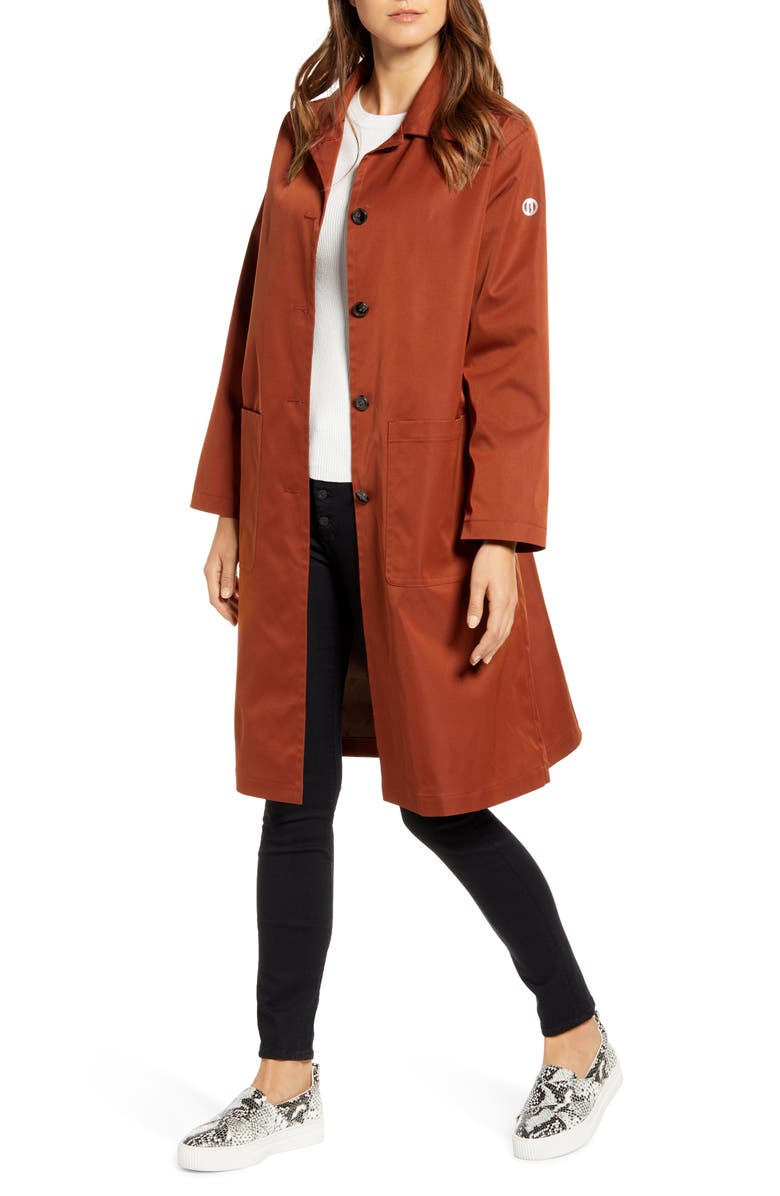 Bernardo Long Water Resistant Microfiber Barn Jacket, Main, color,