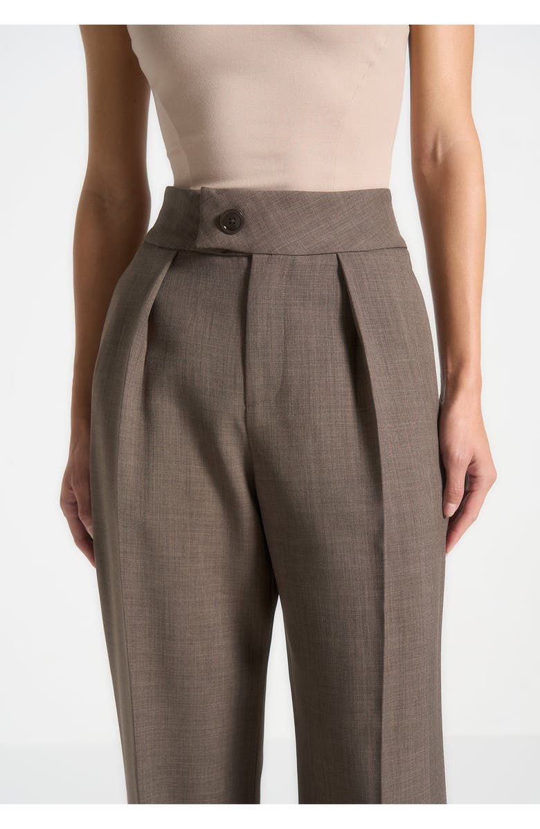 Manière De Voir Elsa High Waisted Tailored Trousers, Alternate, color, Dark Taupe