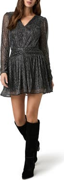 PAIGE Malina Long Sleeve V-Neck Minidress