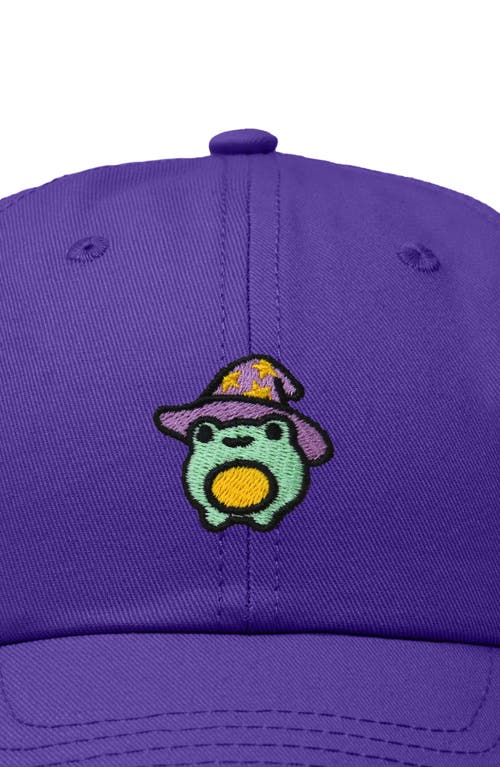 Shop Dalix Sorcerer Frog Embroidered Dad Hat In Purple