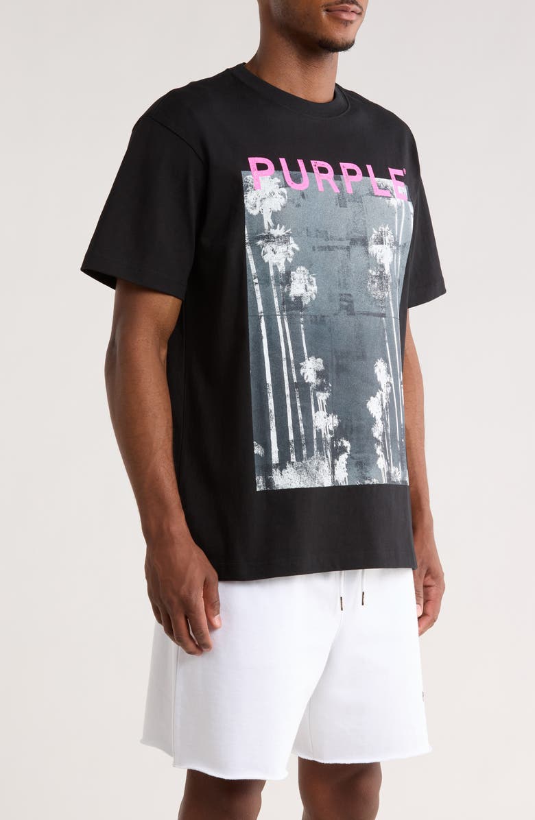 PURPLE BRAND Palms Cotton Graphic T-Shirt, Alternate, color, Black