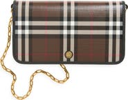 Burberry Check Coated Canvas Wallet On a Chain