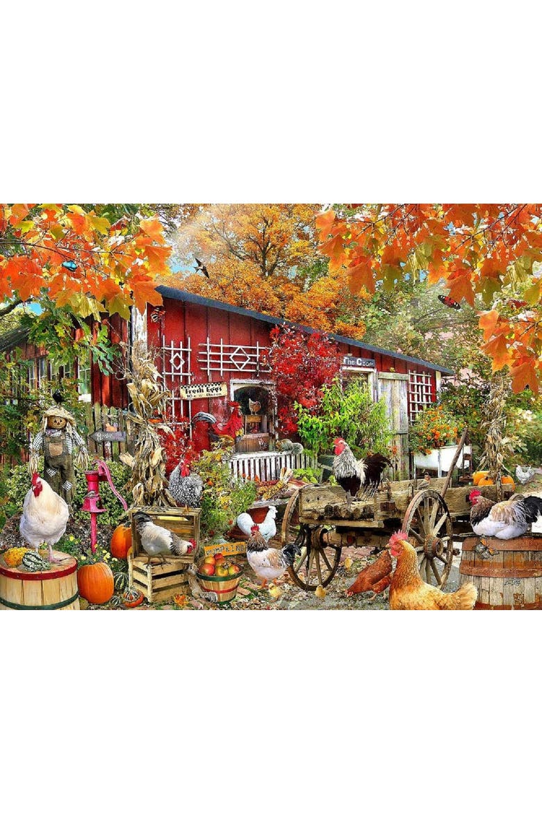 Barnyard Chickens 500 piece Jigsaw Puzzle for Adults, Alternate, color, Multicolor