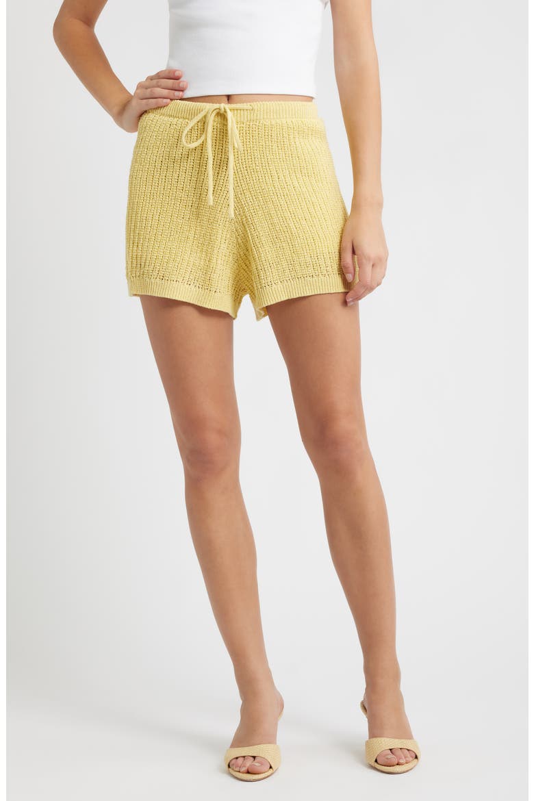 Sunny Knit Shorts, Main, color, GOLDEN YELLOW