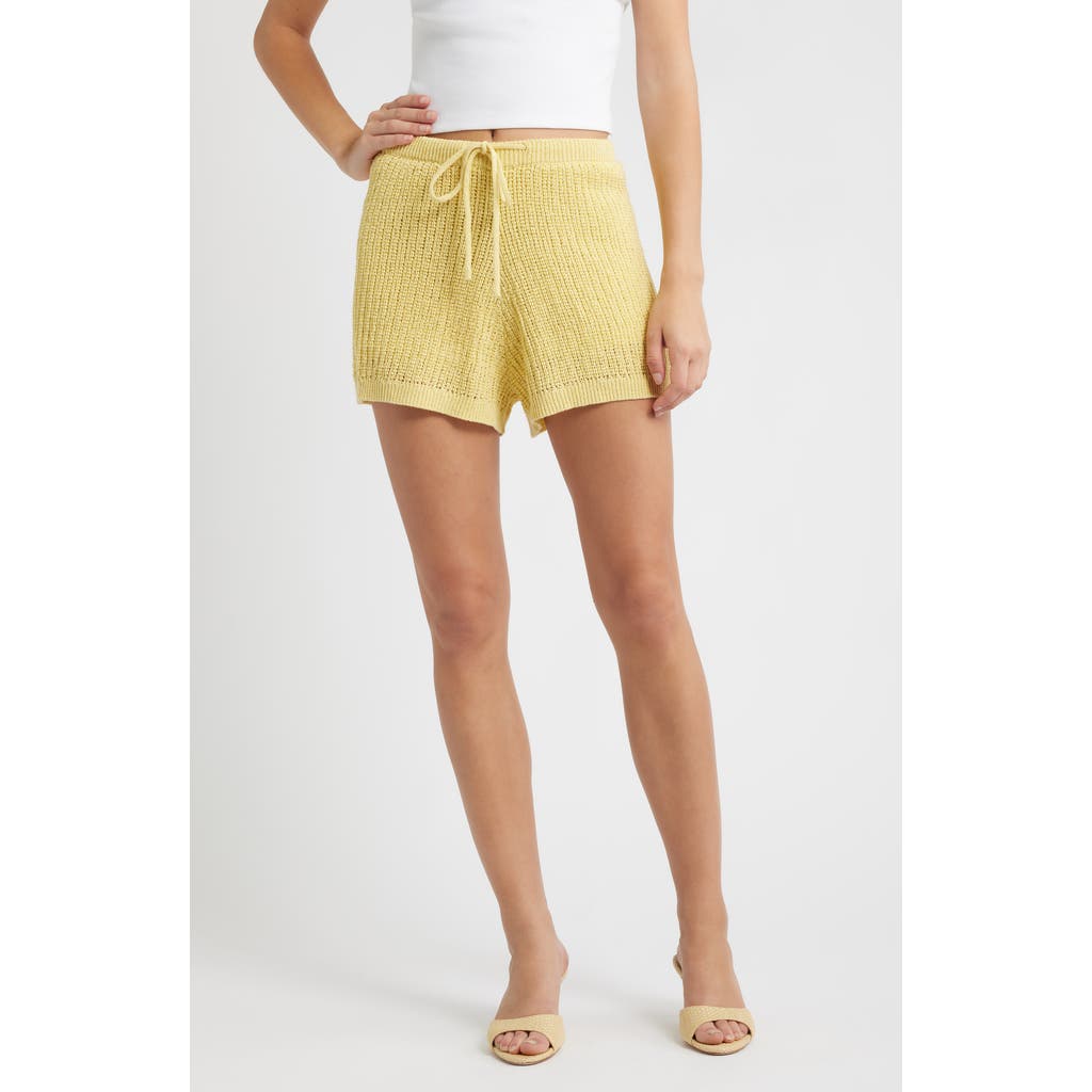 Wayf Sunny Knit Shorts In Gold