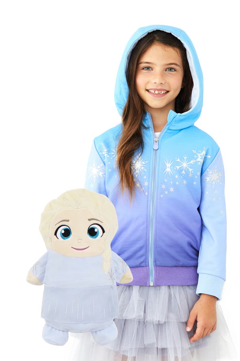 x Disney® Frozen™ Elsa 2-in-1 Stuffed Animal Hoodie, Main, color, BLUE MIX