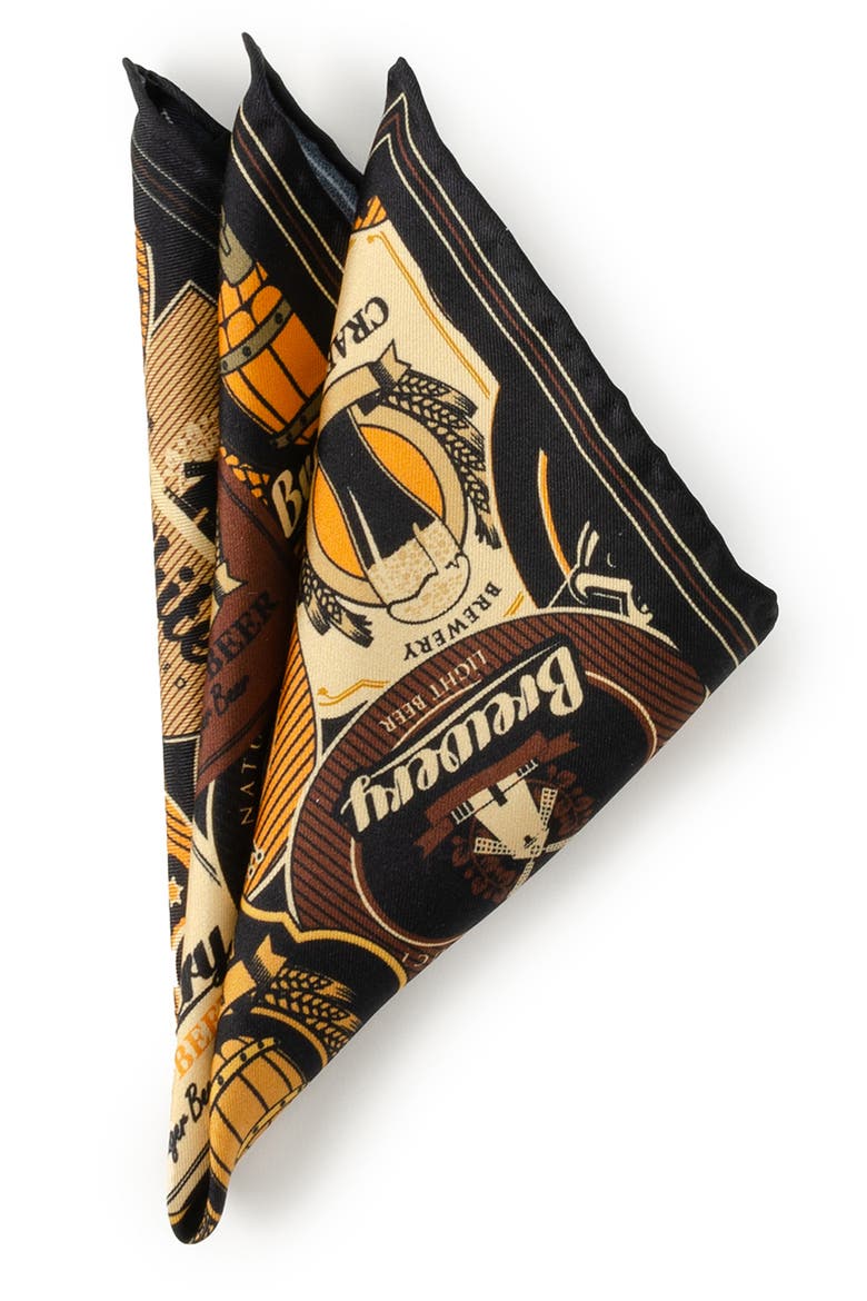 Beer Fan Cuff Links, Tie & Pocket Square Set, Alternate, color, BLACK
