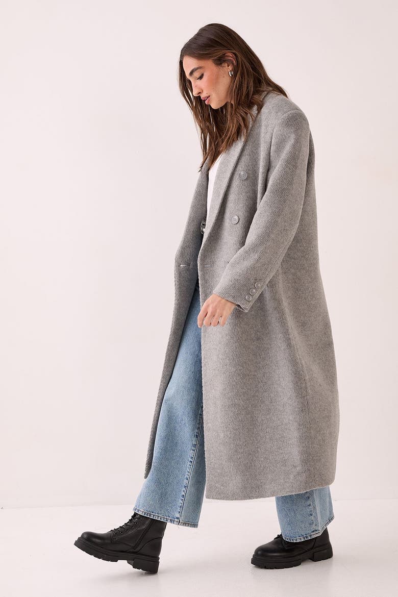 Double Breasted Smart Coat, Alternate, color, Light Grey