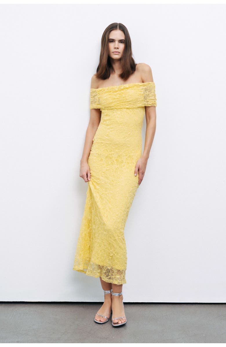 Nocturne Off-The-Shoulder Lace Detailed Maxi Dress, Main, color,