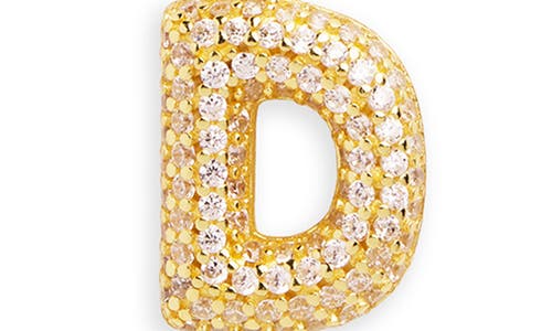 Argento Vivo Sterling Silver Cubic Zirconia Bubble Inital Pendant Necklace In Gold