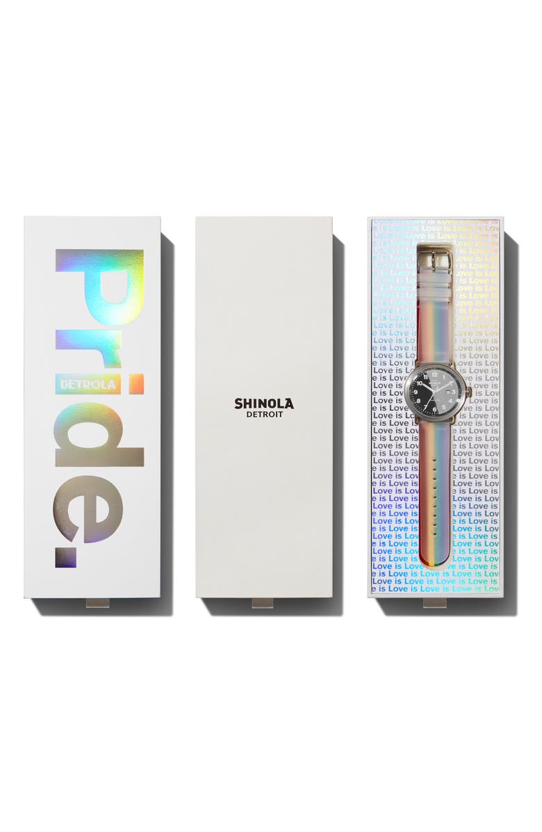 Shinola Detrola Pride Watch Gift Set, 43mm, Alternate, color, 