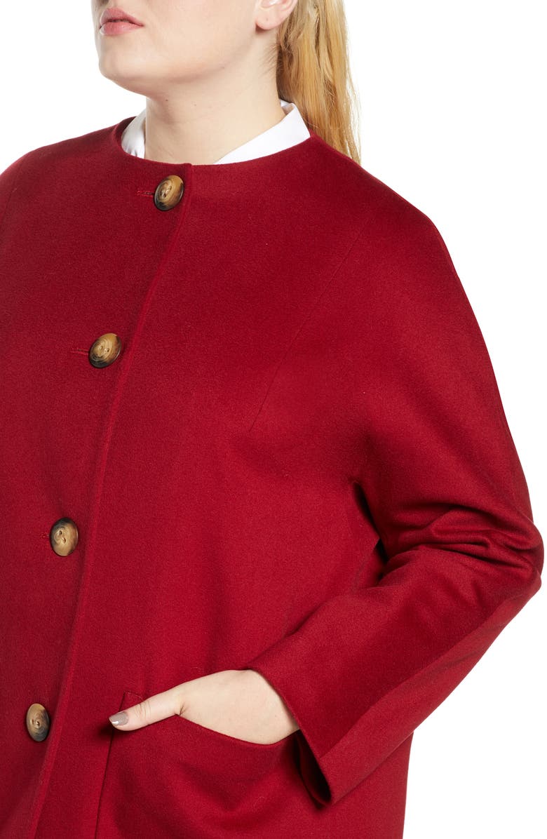 Fleurette Collarless Car Coat, Alternate, color, 