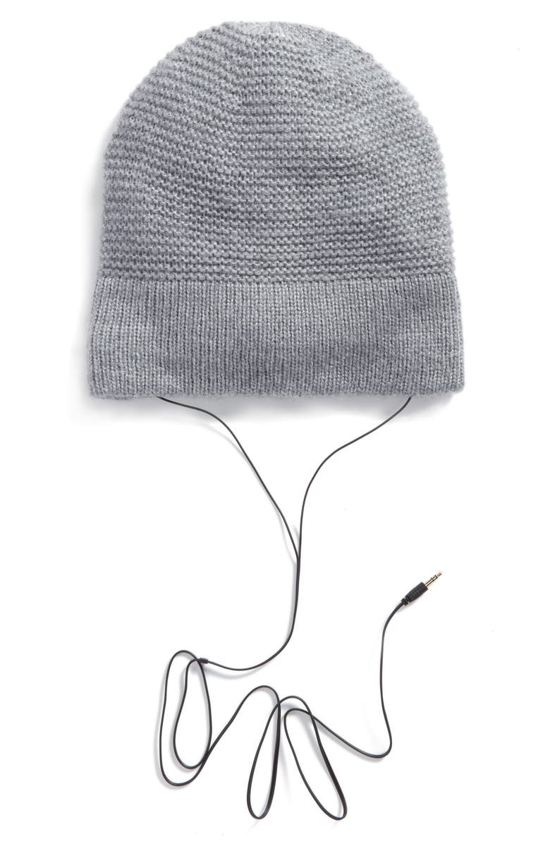 Rebecca Minkoff Slouchy Beanie with Headphones, Main, color, 