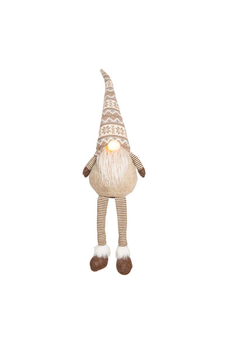 Dangle Leg Gnome Figurine w/LED, Main, color, White