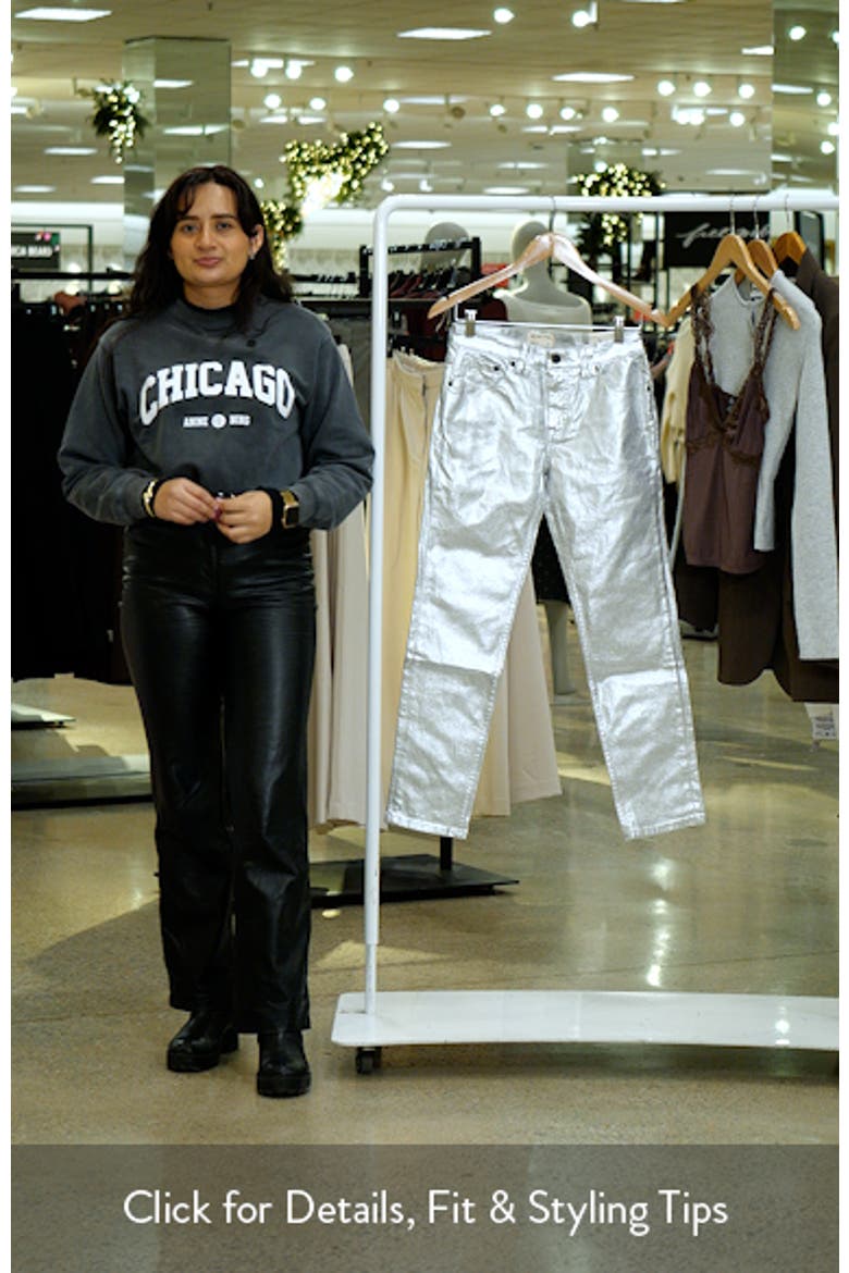 Oracle Metallic Low-Rise Slim Ankle Straight Jeans video