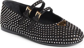 【PRADA】最新作★MARY JANE バレエ フラットシューズ Prada Leather Mary Jane Ballerina Flats - Bergdorf Goodman