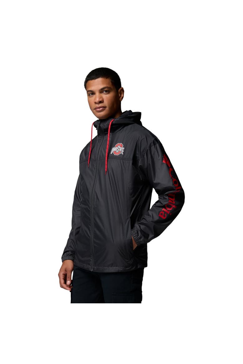 Men's Columbia  Black Ohio State Buckeyes Flash Challenger II Full-Zip Hooded Windbreaker, Alternate, color, Black