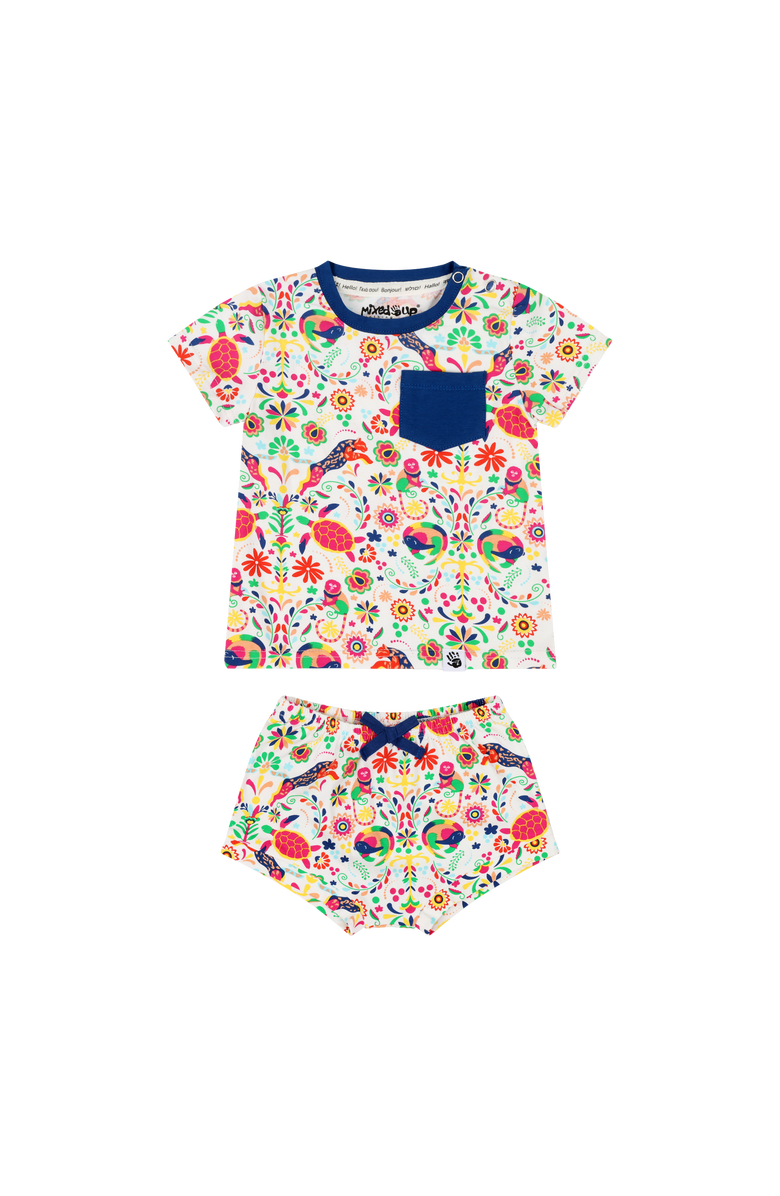 Mixed Up Clothing Suave Baby Tee and Bloomer Shorts Set, Main, color, Animal Arabesque