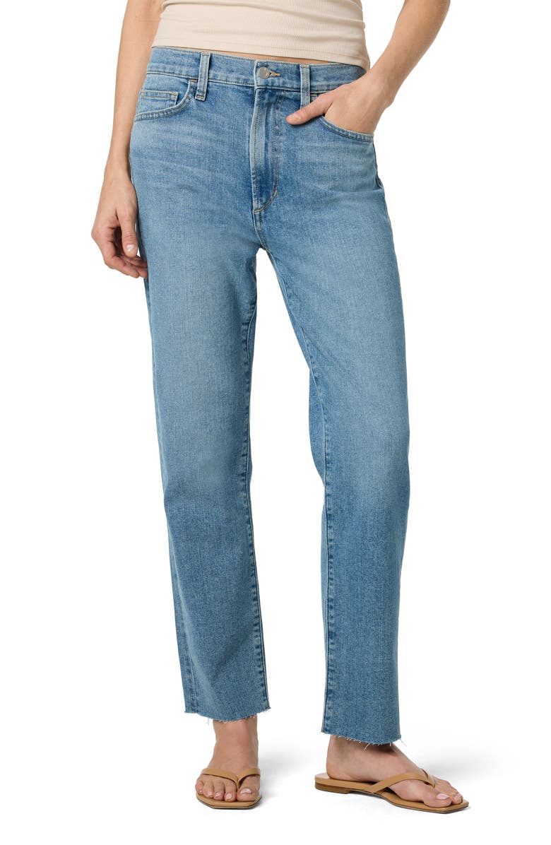 Joe's The OG Raw Hem High Waist Ankle Slim Straight Leg Jeans, Main, color, Berlin