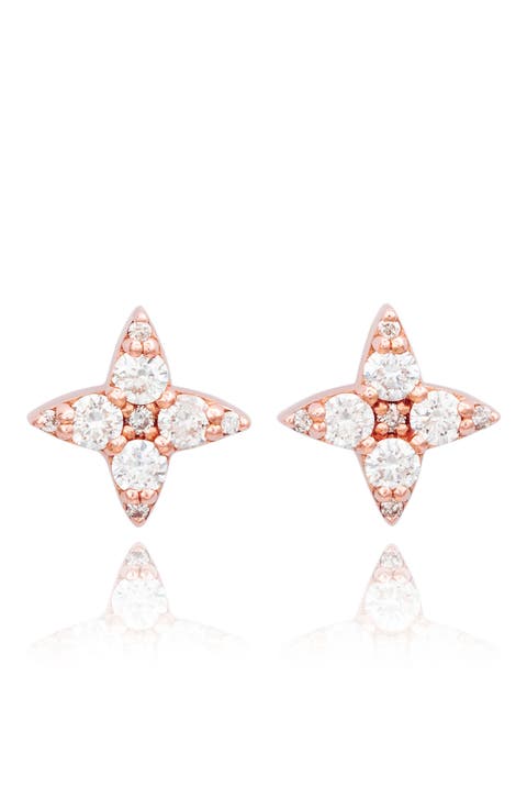 Diamond Star Stud Earrings