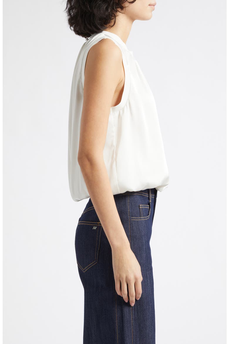 Sleeveless Satin Top, Alternate, color, IVORY