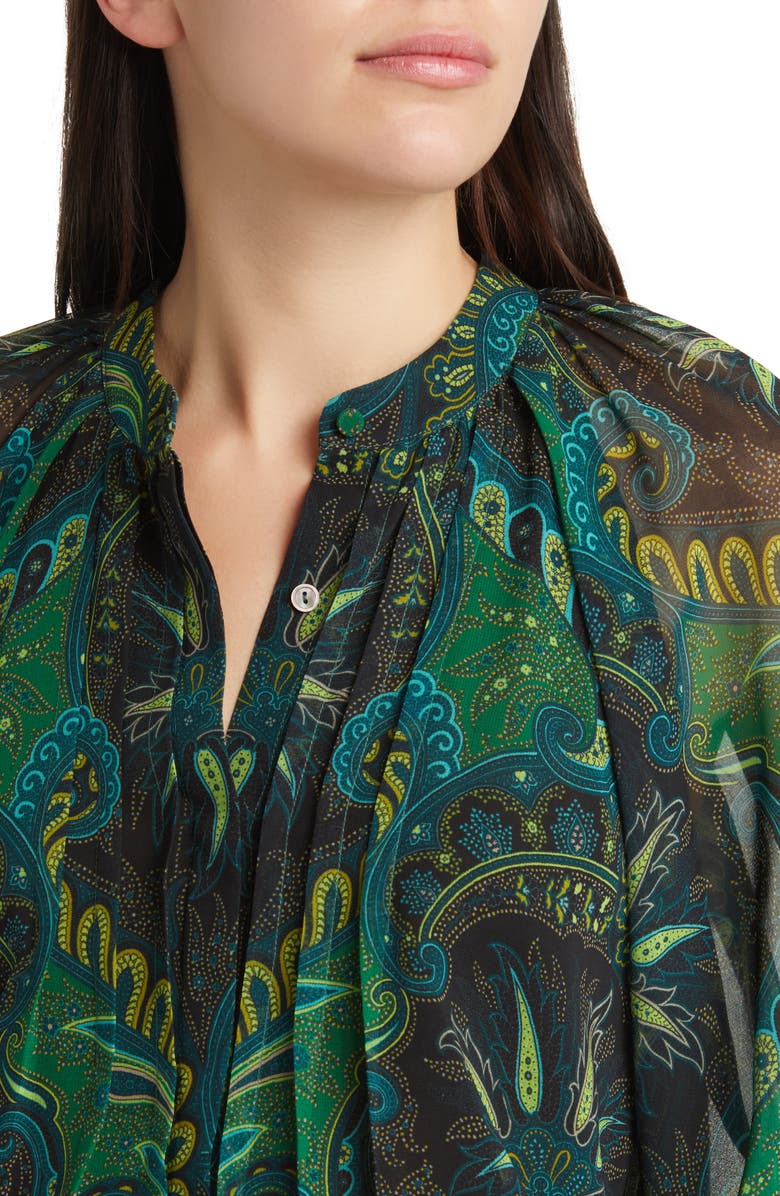 KOBI HALPERIN Paisley Print Georgette Peasant Top, Alternate, color, 