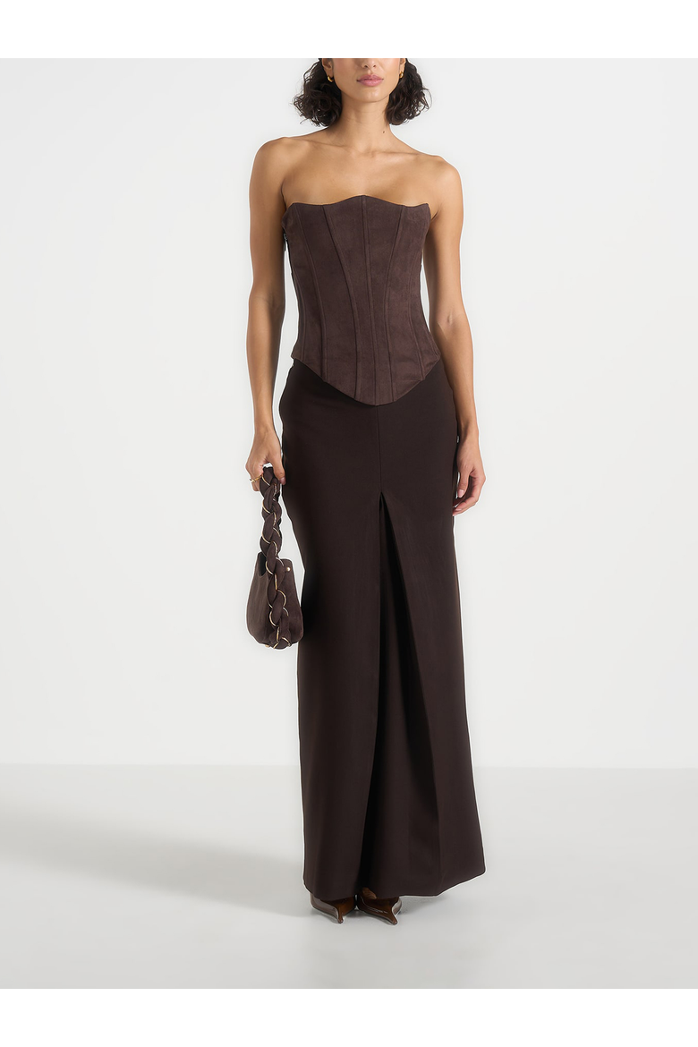 Regine Maxi Skirt, Main, color, Brown