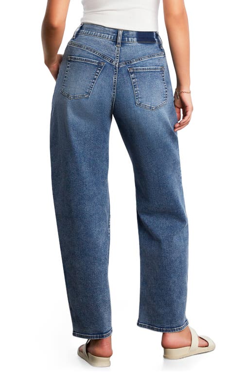 Hint Of Blu Ronnie Tie Front Barrel Leg Jeans In Blue