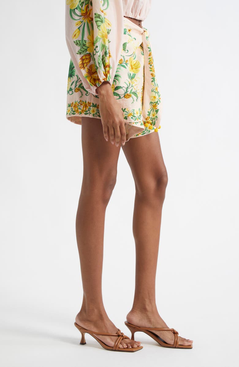 FARM Rio Botanical Beauty Tie Waist Shorts, Alternate, color, Pink