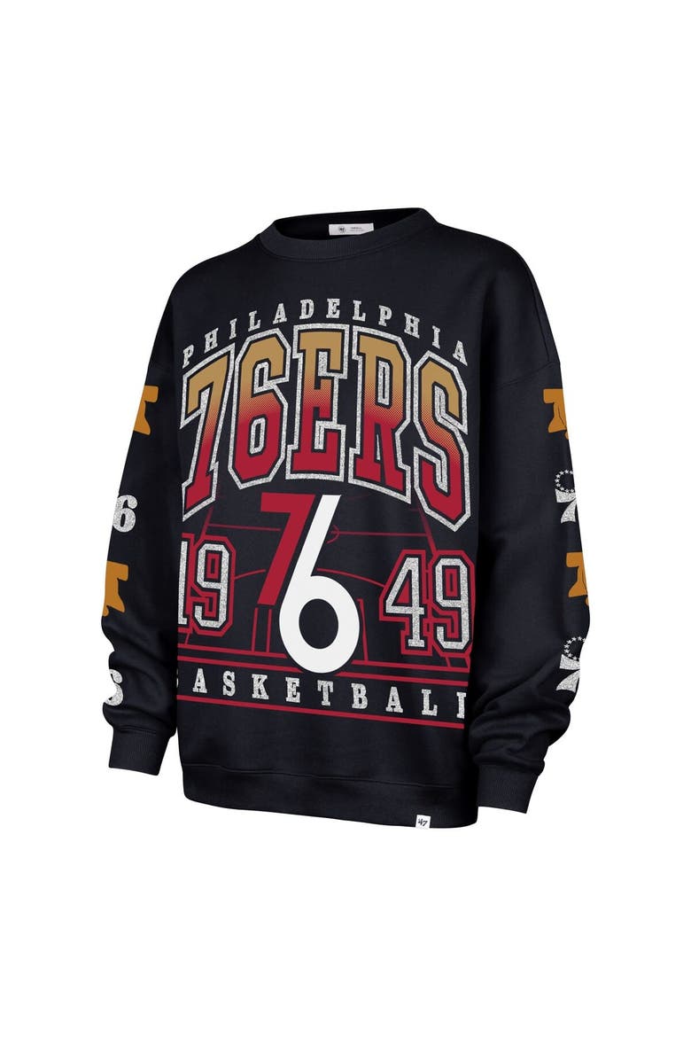 Women's '47  Navy Philadelphia 76ers 2025/26 City Edition Go Big Oversized Sweatshirt, Alternate, color, Navy