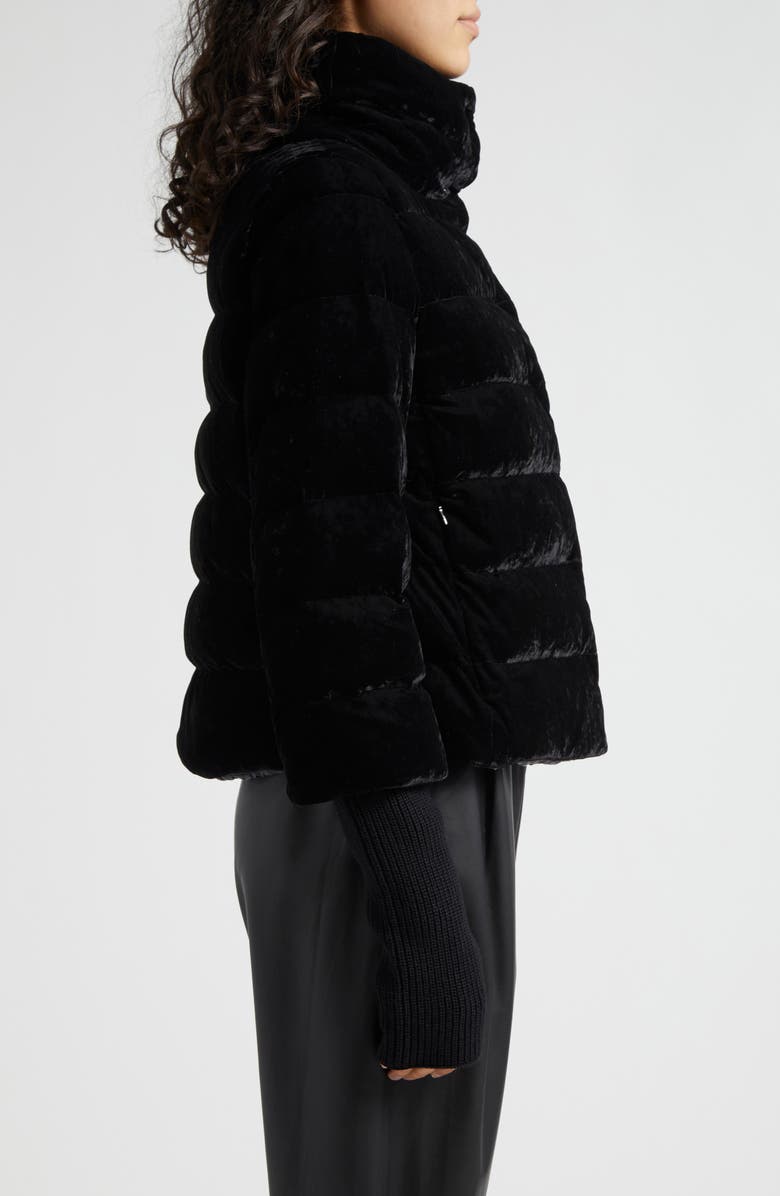 Herno A-Line Marbled Velvet Down Jacket, Alternate, color, 