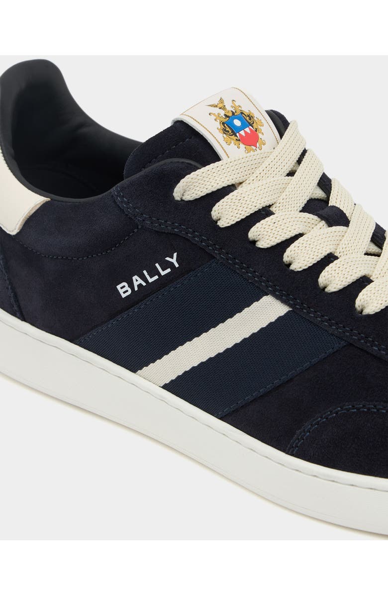 Bally Retro Crest Sneaker in Calf Suede, Alternate, color, Blue