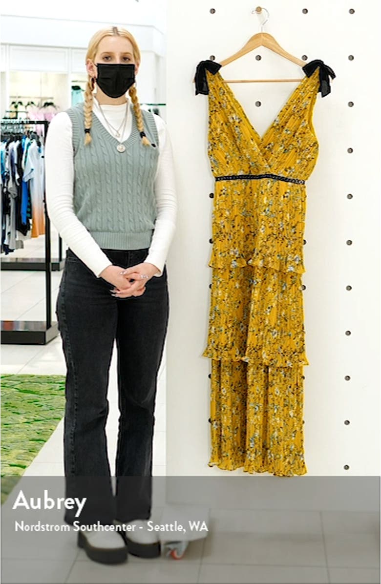 Floral Tiered Ruffle Chiffon Dress, sales video thumbnail