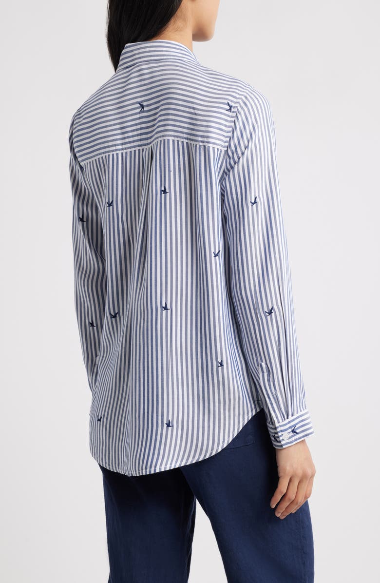 beachlunchlounge Kaylee Heart Stripe Long Sleeve Button-Up Shirt, Alternate, color, Jonathan Crew